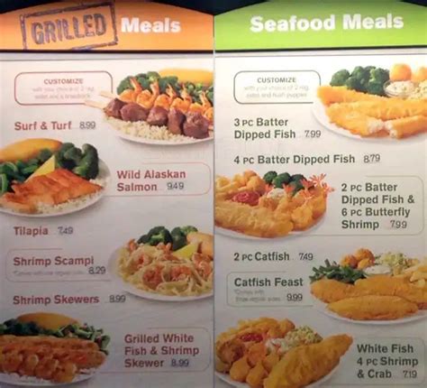 Menu at Captain D's fast food, Charlotte, Freedom Dr