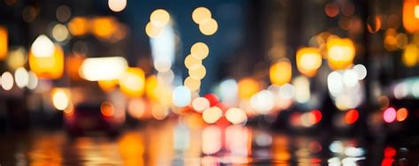 Premium Photo Blurred Street Bokeh Lights At Night Time