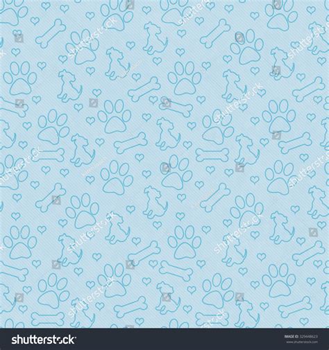 Paw Print Background Blue