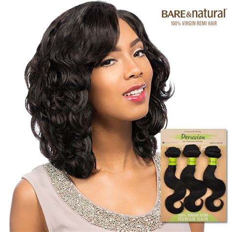 Sensationnel Bare And Natural Peruvian Virgin Remi Human Hair Weave Body Wave 10s 3pcs