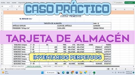 PRÁCTICA TARJETA DE ALMACÉN COSTOS PROMEDIOS YouTube