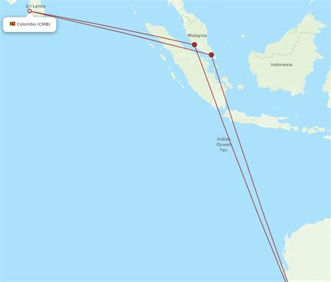 All Flight Routes From Colombo To Perth Cmb To Per Flight Routes