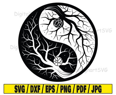 Yin Yang Tree Svg Yin Yang Svg Cut File Svg Cricut Svg Yin Yang