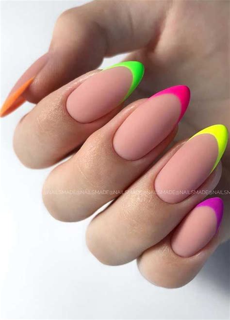 50 Cute Summer Nail Ideas For 2020 Neon French Nail Tips Nails