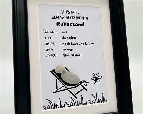 Steinbild Rente Geschenk Ruhestand Abschied Kollege Kollegin Opa Oma