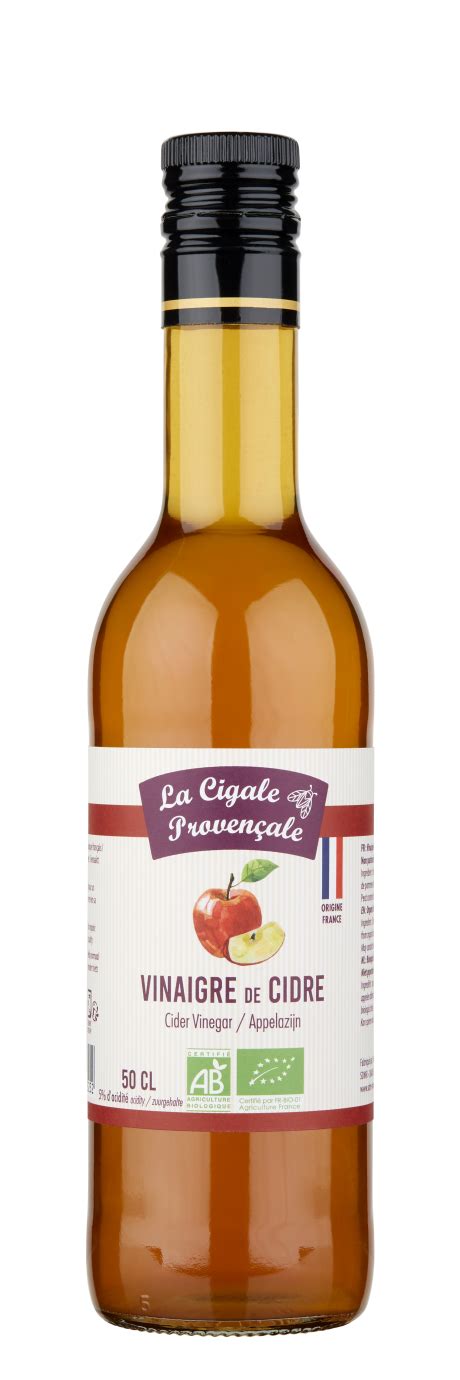 Vinaigre de cidre BIO 50 cl LA CIGALE PROVENÇALE 50cl Vinaigres