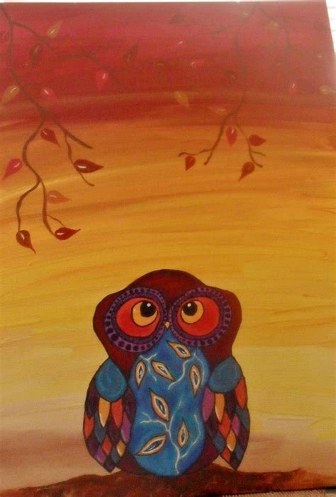 Autumn's Owl Painting by Katie Johnston #originalart #stretchcanvas # ...