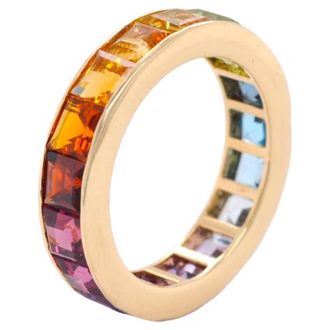 Multicolor Gemstones Eternity Band Ring Carats For Sale At Stdibs