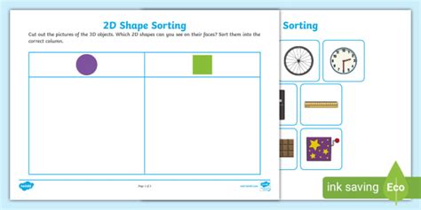 2d Shape Sorting Activity 2d Shape Sorting Activity