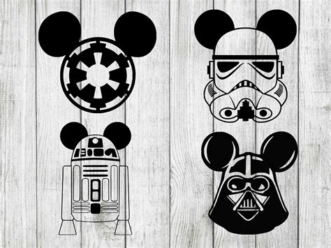 Star Wars Mickey Mouse Svg Bundle Darth Vader Mickey Svg Etsy