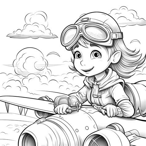 Premium AI Image | The Skys the Limit Coloring Book for Aspiring Pilots