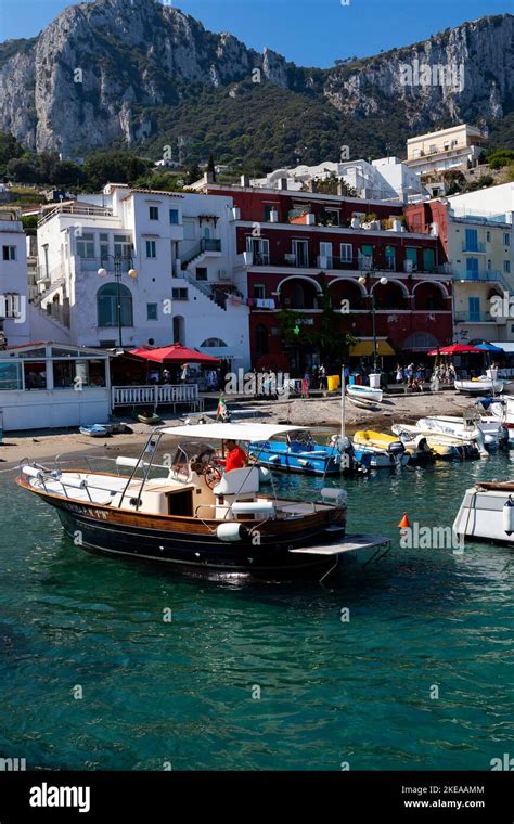 Marina Grande Harbour With Fishing Boats Capri Gulf Of Naples