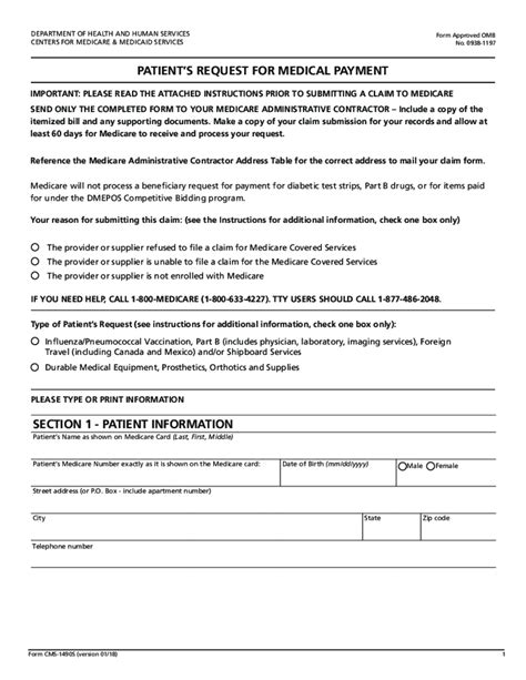 Printable Medicare Application Form