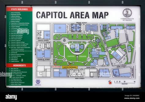 Carte De La Région Du Capitole Du Centre Ville De Richmond En Virginie