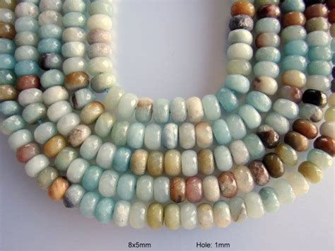 Faceted Natural Amazonite Abacus Beads Strands Undyed 8x5mm Hole