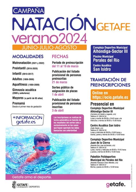 Campaña de Natación de Verano 2024 de Getafe Ayuntamiento de Getafe