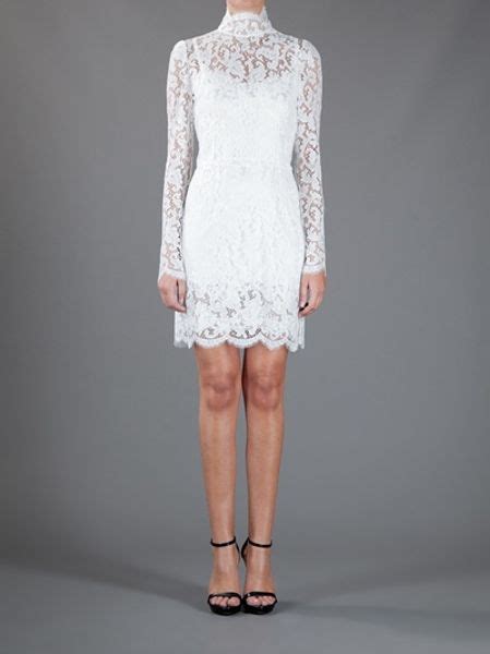 Dolce Gabbana Lace Dress In White Lyst