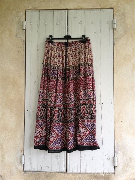 Vintage 70 S Indian Gauze Skirt Indian Bohemian Skirt Etsy UK