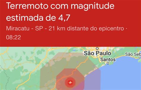 TERREMOTO NO BRASIL Tremor de terra de magnitude 4 7 é registrado no