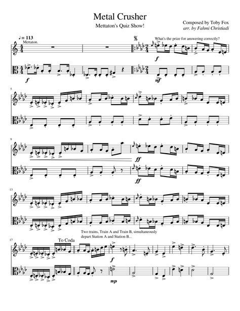 Metal Crusher Sheet Music For Violin Viola Download Free In Pdf Or Midi