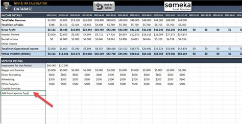 NPV IRR Calculator Template Excel Template Calculate Net Present