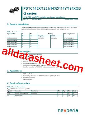 Pdta Xqb Q Datasheet Pdf Nexperia B V All Rights Reserved