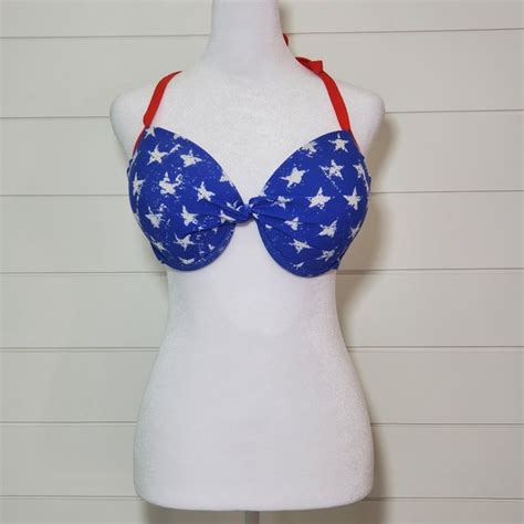 Xhilaration Swim Xhilaration Push Up Red White And Blue Bikini Top