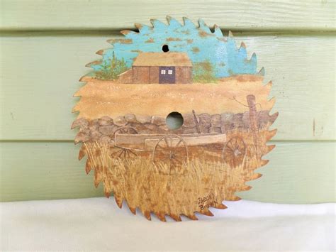 Vintage Saw Blade Art Hand Painted Saw Blade Art Painted Etsy