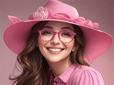 Premium Ai Image Beautiful Girl Wearing Glasses And Hat Generated By Ai