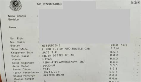 Contoh Nombor Siri B Geran Kereta Proses Membeli Lelongan Kenderaan