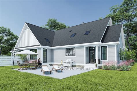 Modern Farmhouse Duplex House Plan With 1700 Square Foot 3 Bed Units