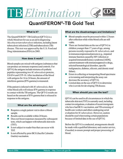 TB Elimination QuantiFERON - TB Gold Test