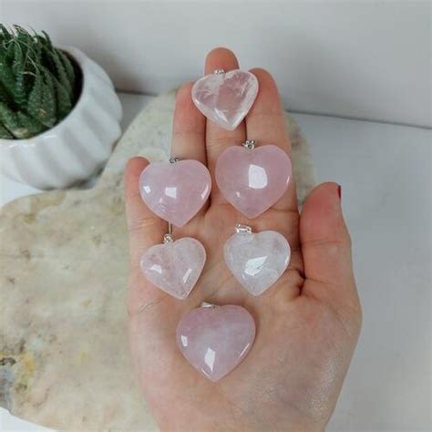 Comprar Pingente Cora O De Pedra Natural Quartzo Rosa A Partir De R