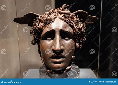 Bronze Pan With Medusa Head At The British Museum In London England