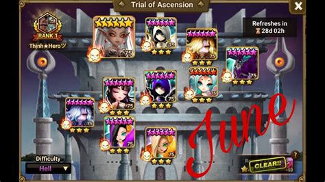 Toa Hell June Stage Stars Summoners War Youtube