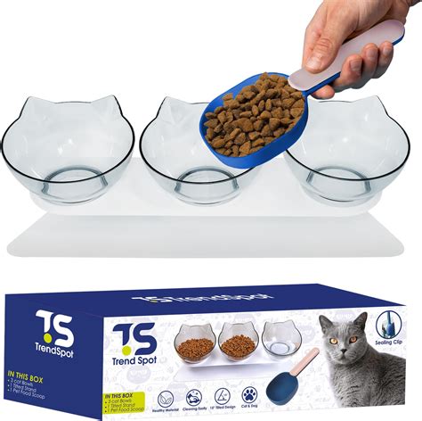 Raised Cat Bowl With Stand Cat Bowls With Stand Tilted Cat Food Bowl