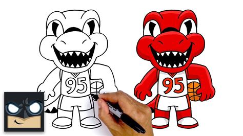 How To Draw Toronto Raptors Mascot Step By Step Tutorial Youtube In