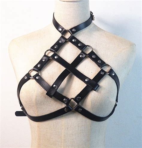 Women Harness Leather Lingerie Leather Cage Bra Body Cage Leather