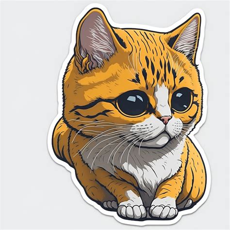 Premium AI Image | Sticker of a cutte cat