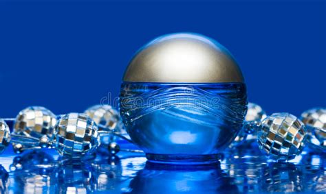 Blue Bottle Of Perfume Royalty Free Stock Photo - Image: 8597605