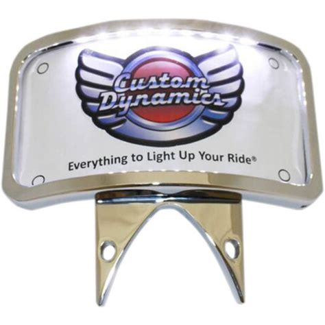 Custom Dynamics Radius Illuminated Laydown License Plate Bracket Chrome