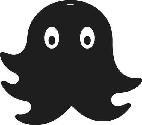 Ghostly Grin Cute Black Vector Ghost Midnight Charm Black Ghost Vector