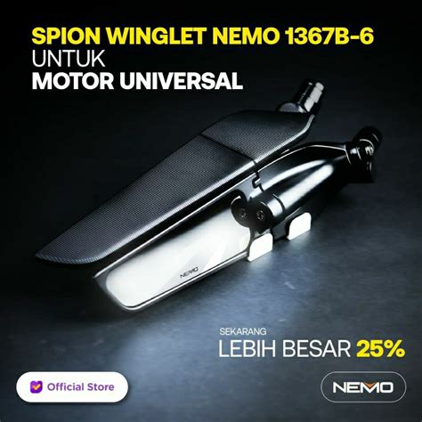 Jual Spion Nemo Winglet Gma Model Rizoma Universal Kaca Cembung BIG