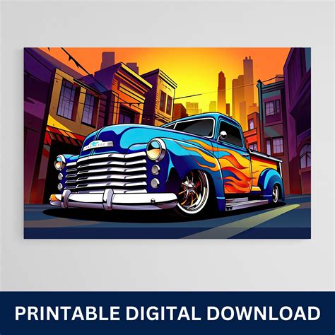 Lowrider Truck Poster Truck Art Artwork Gift Poster - Etsy