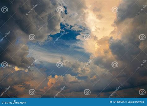 Majestic Clouds Illuminated by Sunset Light Stock Photo - Image of ...