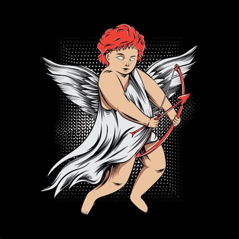 Ilustra O Vintage De Cupido Do Dia Dos Namorados Vetor Premium