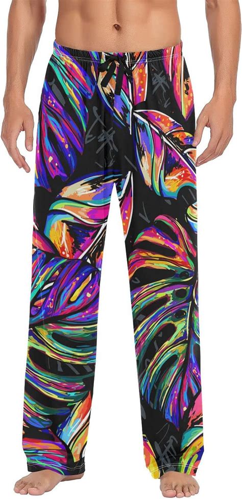 Freeamg Men S Pajama Pants With Pockets Sleepwear Lounge Pants Stretch Casual Colorful Tropical