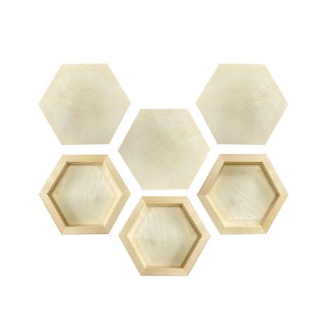 Buy Pieces X Unfinished Wooden Hexagon Painting Panel Boards