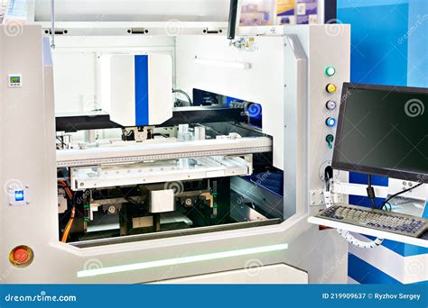 Automatic Solder Paste Printer Stock Image Image Of Manufacturing