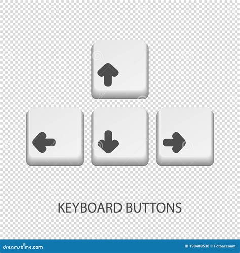Botones De Teclado Arriba A La Izquierda Hacia Abajo Ilustraciones Vectoriales Derecha Aisladas